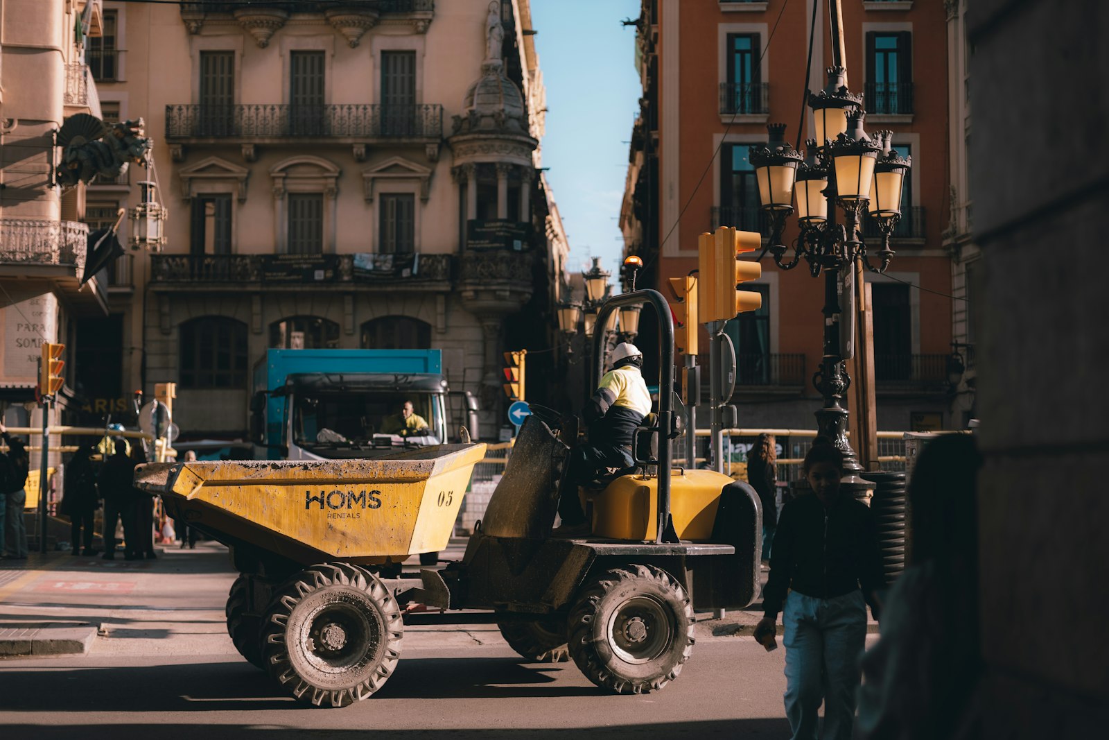 Construction workers on a building site