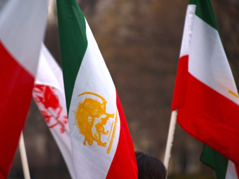 Iranian flags waving in Washington DC diplomacy